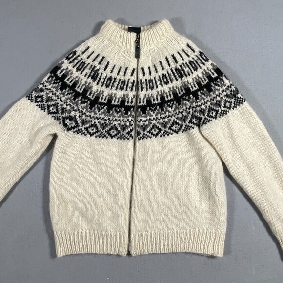 Icewear Iceland XS Offwithe Lopapeysa Elis Icelandic‎ Wool Sweater Cardigan Zip - Picture 2 of 10